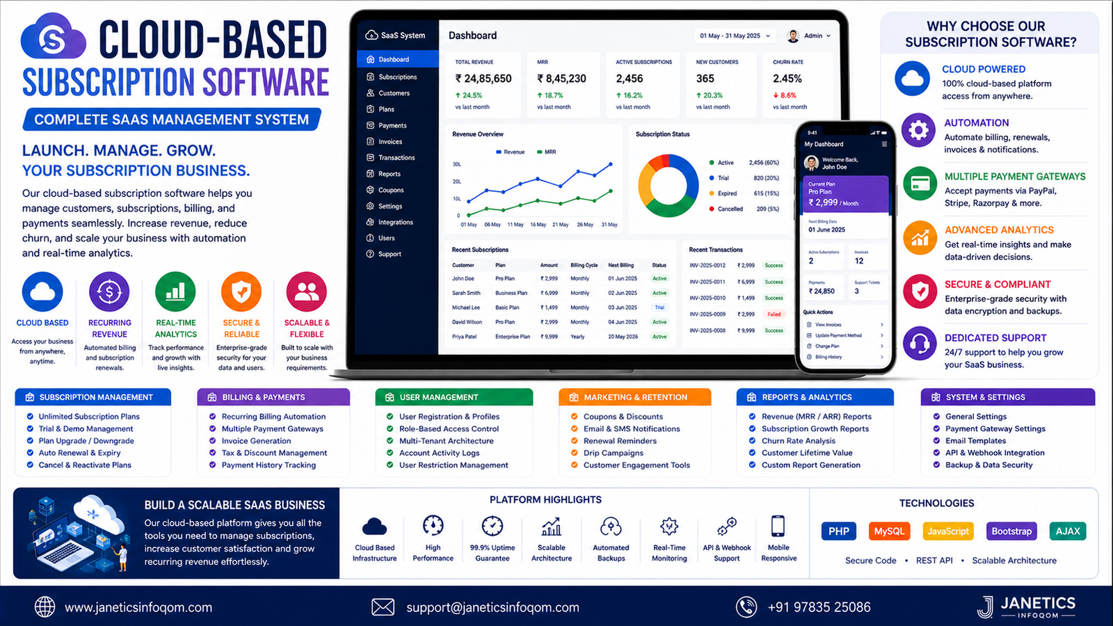 Cloud-Based Subscription Software (SaaS Management System)